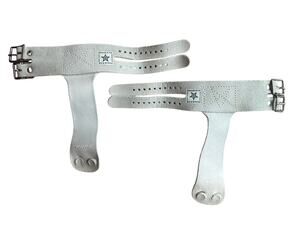Ginnasta USA Youth Gymnastics Grips White Leather Double Buckle Pair Size 3